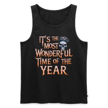 Halloween Squelette Effrayant Effrayant Horreur Fête - Débardeur bio Premium Homme - noir - Devant - Michal (187cm)