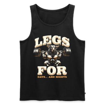 Leg Training Bodybuilder Legs For Days And Nights - Men's Premium Organic Tank Top - black - Front - Michal (187cm)
