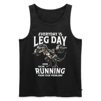 Leg Training Bodybuilder Everyday Is Leg Day - Men's Premium Organic Tank Top - black - Front - Michal (187cm)