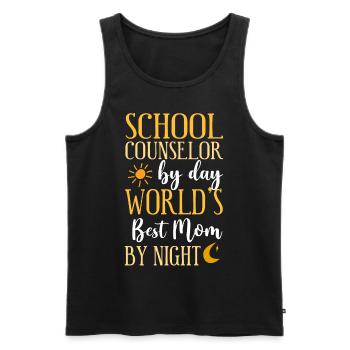 School Counselor Mom School - Men's Premium Organic Tank Top - black - Front - AI Model Male 178 light (178cm)