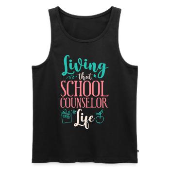 School Counselor Living That - Männer Premium Bio Tank Top - Schwarz - Vorne - Michal (187cm)