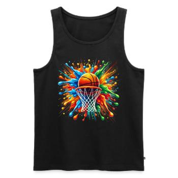 Basketball Basketball Player, Splash, Basketball Player - Men's Premium Organic Tank Top - black - Front - AI Model Male 178 light (178cm)