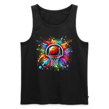 Basketball Basketball Player, Splash, Basketball Player - Men's Premium Organic Tank Top - black - Front - AI Model Male 178 light (178cm)
