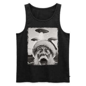 Père Noël Noël OVNI extraterrestres - Débardeur bio Premium Homme - noir - Devant - AI Model Male 178 light (178cm)