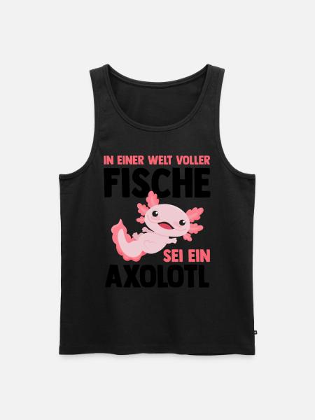 Axolotl - Männer Premium Bio Tank Top - Schwarz