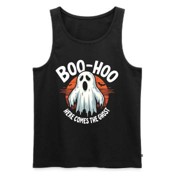Halloween Ghost Ghost - Men's Premium Organic Tank Top - black - Front - AI Model Male 178 light (178cm)