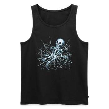 Halloween Kostüm Kürbis Scary Spooky Horror Party - Männer Premium Bio Tank Top - Schwarz - Vorne - AI Model Male 178 light (178cm)
