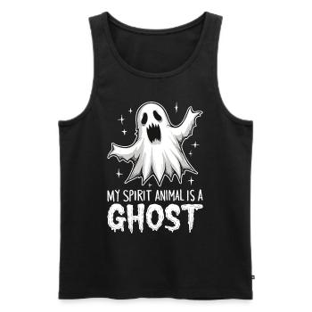 Halloween Ghost Ghost - Men's Premium Organic Tank Top - black - Front - AI Model Male 178 light (178cm)