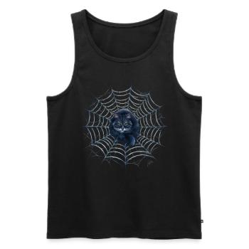 Halloween Kostüm Kürbis Scary Spooky Horror Party - Männer Premium Bio Tank Top - Schwarz - Vorne - AI Model Male 178 light (178cm)