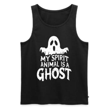 Halloween Ghost Ghost - Men's Premium Organic Tank Top - black - Front - AI Model Male 178 light (178cm)