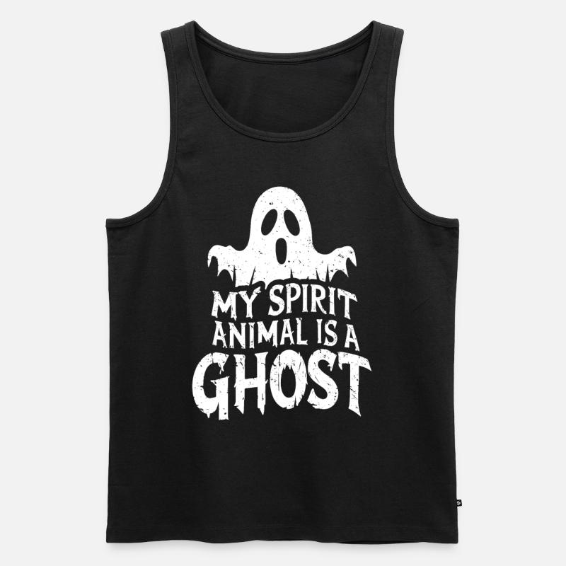 Halloween Geist Gespenst - Männer Premium Bio Tank Top - Schwarz