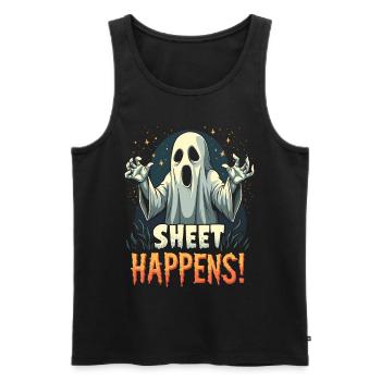 Halloween Ghost Ghost - Men's Premium Organic Tank Top - black - Front - AI Model Male 178 light (178cm)