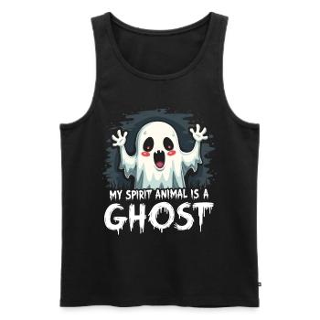 Halloween Ghost Ghost - Men's Premium Organic Tank Top - black - Front - AI Model Male 178 light (178cm)