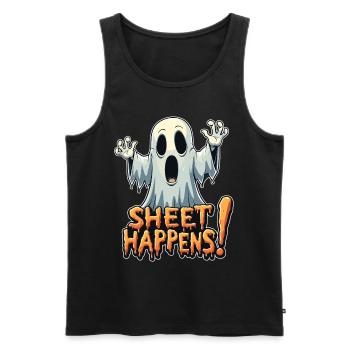 Halloween Ghost Ghost - Men's Premium Organic Tank Top - black - Front - AI Model Male 178 light (178cm)