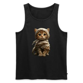Cute Mummy Kitten - Halloween Costume Design - Men's Premium Organic Tank Top - black - Front - Michal (187cm)