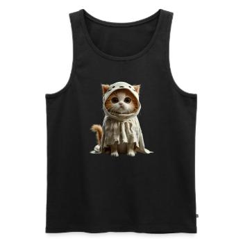 Cute Ghost Kitten - Halloween Disguise - Men's Premium Organic Tank Top - black - Front - AI Model Male 178 light (178cm)