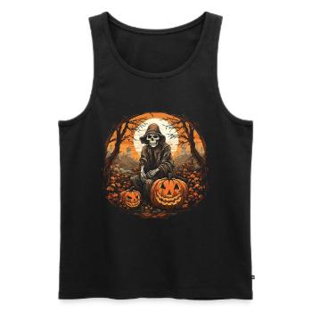 Halloween Hexen Kostüm Hexe Hexenbesen - Männer Premium Bio Tank Top - Schwarz - Vorne - Michal (187cm)