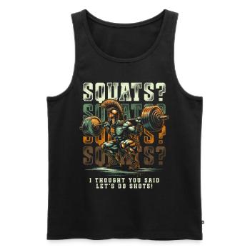 Leg Training Legs Workout Bodybuilder Squats? - Men's Premium Organic Tank Top - black - Front - Michal (187cm)