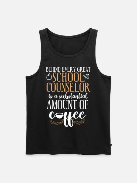 School Counselor Coffee Behind - Men's Premium Organic Tank Top - black