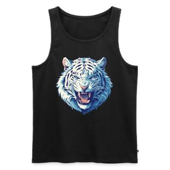Tigre blanc Weiße Tigre Weißer Tigre - Débardeur bio Premium Homme - noir - Devant - AI Model Male 178 light (178cm)