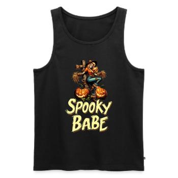 Spooky Babe Vogelscheuche Halloween Kostüm Damen - Männer Premium Bio Tank Top - Schwarz - Vorne - Michal (187cm)