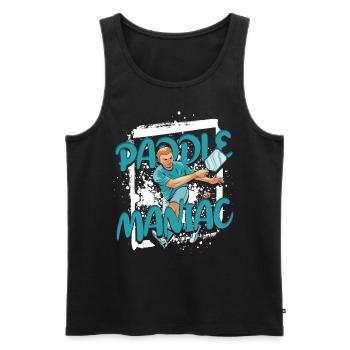 Pickleball Paddle Maniac - Men's Premium Organic Tank Top - black - Front - Michal (187cm)