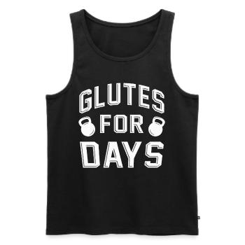 Leg Training Bodybuilders Glutes For Days - Men's Premium Organic Tank Top - black - Front - Michal (187cm)