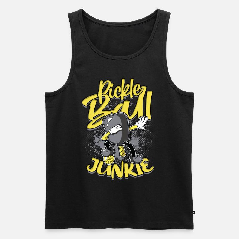 Pickleball - Männer Premium Bio Tank Top - Schwarz