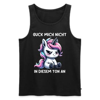Ne me regarde pas sur ce ton Licorne - Débardeur bio Premium Homme - noir - Devant - Michal (187cm)