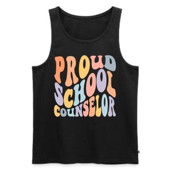 Conseillère scolaire Proud School - Débardeur bio Premium Homme - noir - Devant - Michal (187cm)