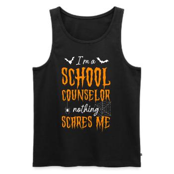 Conseillère scolaire Maman Halloween Je suis - Débardeur bio Premium Homme - noir - Devant - Michal (187cm)