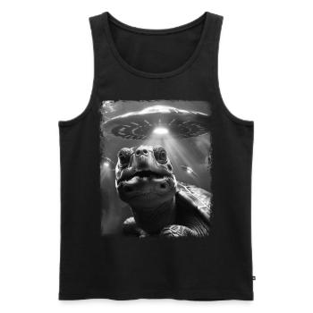 Turtle Sea Turtle UFO Alien Außerirdis - Men's Premium Organic Tank Top - black - Front - Michal (187cm)