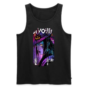 Halloween - Witch Geometric Effect Mauve - Men's Premium Organic Tank Top - black - Front - Michal (187cm)