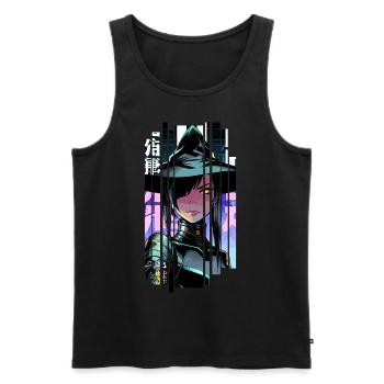 Geometric Halloween Witch - Men's Premium Organic Tank Top - black - Front - Michal (187cm)