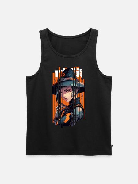Orange Geometric Witch - Men's Premium Organic Tank Top - black