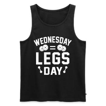 Beintraining Bodybuilder Wednesday Legs Day - Männer Premium Bio Tank Top - Schwarz - Vorne - AI Model Male 178 light (178cm)