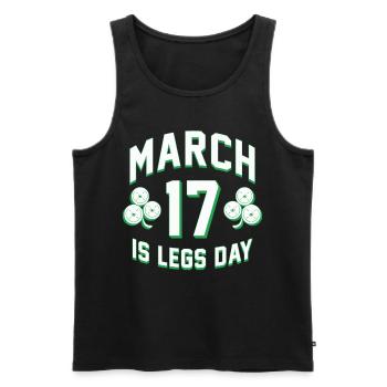 Leg Training Legs Workout March 17 Is Legs Day - Men's Premium Organic Tank Top - black - Front - Michal (187cm)