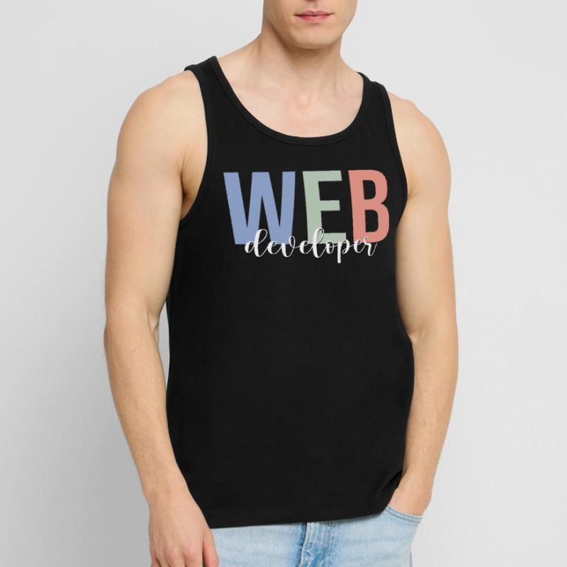 Web Developer Coding Programmer Programming Men's Premium Organic Tank Top