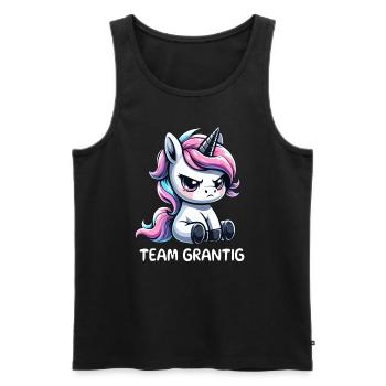 Team Grantig Groups Dialect Saying Unicorn - Men's Premium Organic Tank Top - black - Front - Michal (187cm)