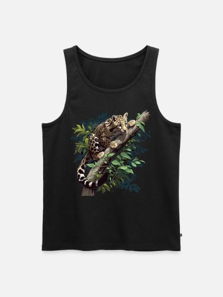 Nebelparder leopardo nebuloso - Canottiera ecologica premium da uomo - nero