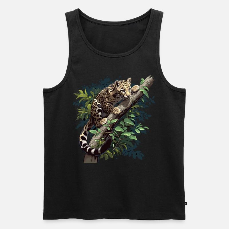 Clouded Leopard Nebelparder - Männer Premium Bio Tank Top - Schwarz