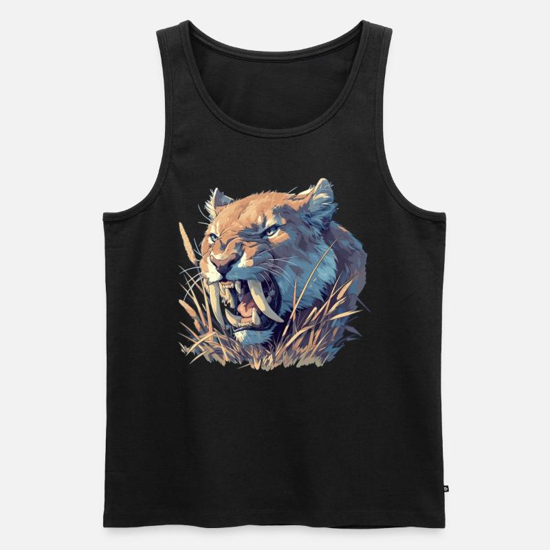 Saber-Toothed Tiger Säbelzahntiger - Männer Premium Bio Tank Top - Schwarz