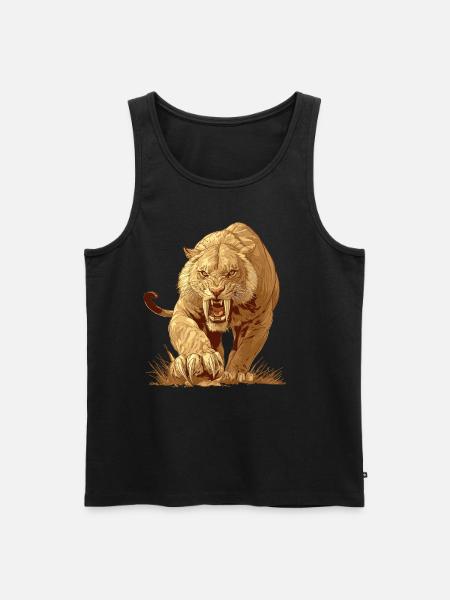 Saber-Toothed Tiger Sabertooth Tiger - Men's Premium Organic Tank Top - black