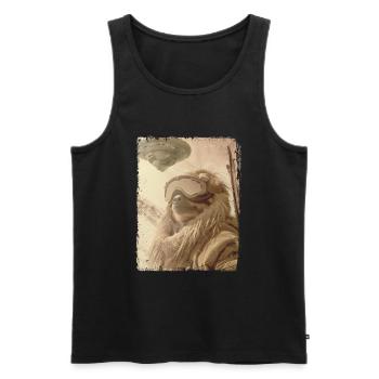 UFO Retro Vintage Uncanny Alien Ski Sloth - Männer Premium Bio Tank Top - Schwarz - Vorne - Michal (187cm)