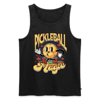 Pickleball Pickleball Magie - Débardeur bio Premium Homme - noir - Devant - Michal (187cm)