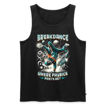Breakdance : quand la physique rencontre l’art - Débardeur bio Premium Homme - noir - Devant - AI Model Male 178 light (178cm)