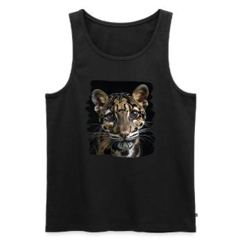Clouded Leopard Nebelparder - Men's Premium Organic Tank Top - black - Front - AI Model Male 178 light (178cm)