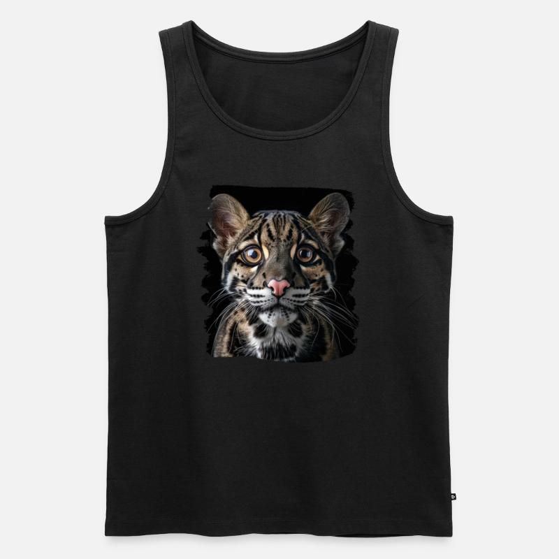 Clouded Leopard Nebelparder - Männer Premium Bio Tank Top - Schwarz