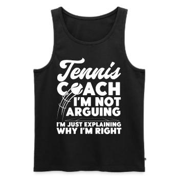 Drôle de joueur de tennis Raquette Tennis - Débardeur bio Premium Homme - noir - Devant - Michal (187cm)