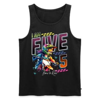5ème anniversaire des filles de motocross - Débardeur bio Premium Homme - noir - Devant - AI Model Male 178 light (178cm)